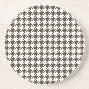 Dessous De Verre En Grès Houndstooth de Brown Combination par Shirley Taylo