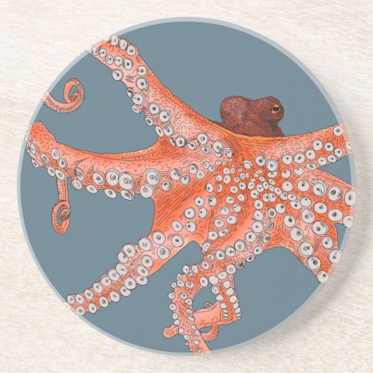 Dessous De Verre En Grès Hugues de poulpe (Devant)