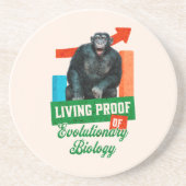 Dessous De Verre En Grès Humour Évolutionnaire Biologie Chimpanzé Drôle (Devant)