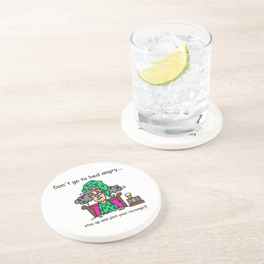 Dessous De Verre En Grès Humour heure du coucher (Côté)