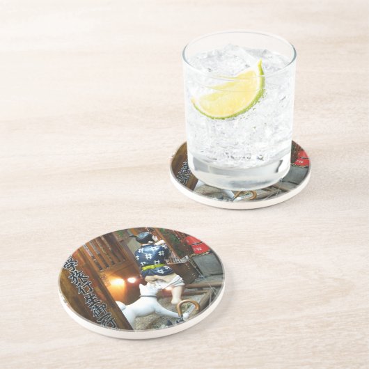 Dessous De Verre En Grès Humour Japonais - Chien tirant des culottes vers l (Côté)