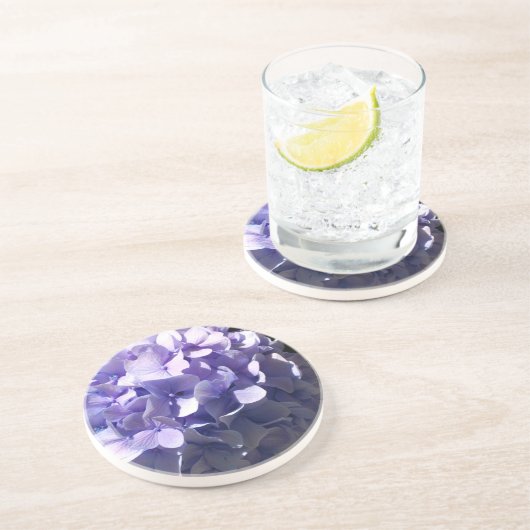 Dessous De Verre En Grès Hydrangée violette (Côté)