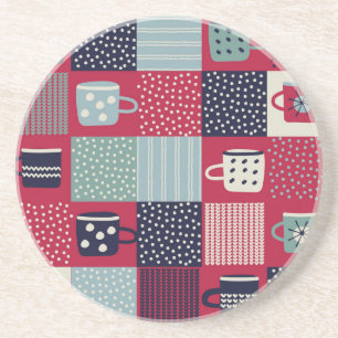 Dessous De Verre En Grès Hygge scandinave : Mélange Motif rustique