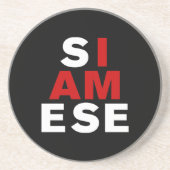 DESSOUS DE VERRE EN GRÈS I AM SIAMESE (Devant)