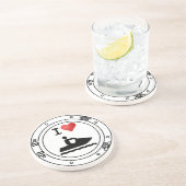 Dessous De Verre En Grès I coeur Waverunners (Côté)