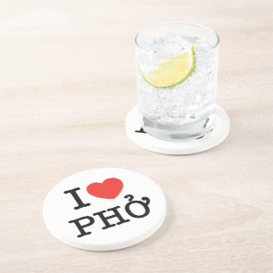 Dessous De Verre En Grès I Heart (Amour) Pho