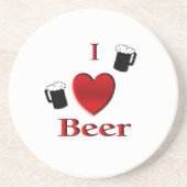 Dessous De Verre En Grès I Heart Beer Design (Devant)