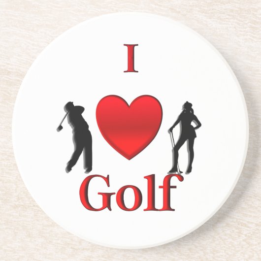 Dessous De Verre En Grès I Heart Golf (Devant)