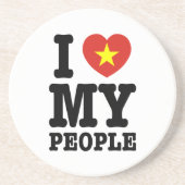Dessous De Verre En Grès I Heart (Love) My Viet People (Devant)