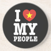 Dessous De Verre En Grès I Heart (Love) My Viet People (Devant)