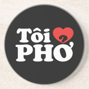 Dessous De Verre En Grès I Heart (Love) Pho (Tôi PHỞ)