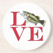Dessous De Verre En Grès I Love Bass (Devant)