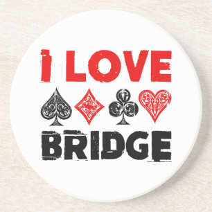 Dessous De Verre En Grès I Love Bridge Card Joueur passionné