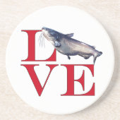 Dessous De Verre En Grès I Love Catfish (Devant)