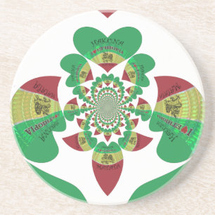 Dessous De Verre En Grès I Love Ethiopia - Heartfeel Rasta Art