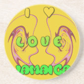 Dessous De Verre En Grès I love Jamaica (Devant)