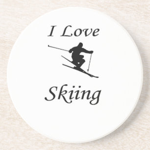 Dessous De Verre En Grès I Love Skiing