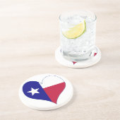 Dessous De Verre En Grès I Love Texas Flag Heart (Côté)