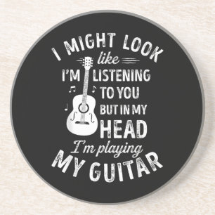 Dessous De Verre En Grès I Might Look Like I'm Listening To You Funny Guita