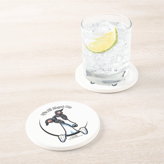 Dessous De Verre En Grès IAAM noir blanc (Côté)