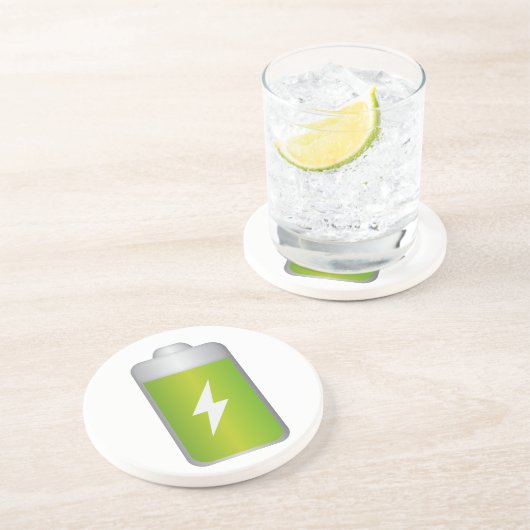 Dessous De Verre En Grès Icône de batterie lithium-ion (Côté)