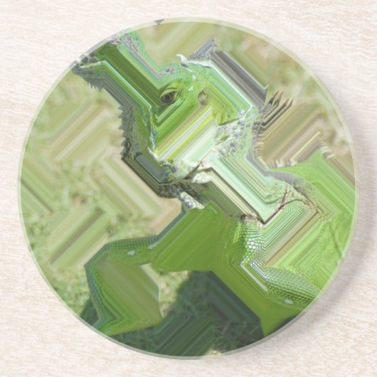 Dessous De Verre En Grès Iguane vert (Devant)