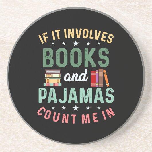 Dessous De Verre En Grès IL IMPLIQUE LIVRES & PAJAMAS COMPTER MOI DANS Drôl (Devant)