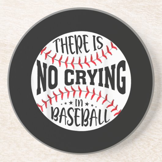 Dessous De Verre En Grès Il N'Y A Pas De Pleurage Au Baseball (Devant)