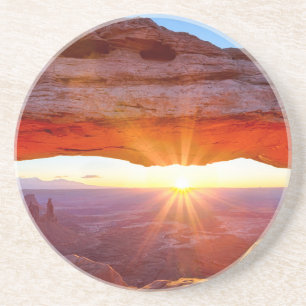 Dessous De Verre En Grès Île dans le ciel