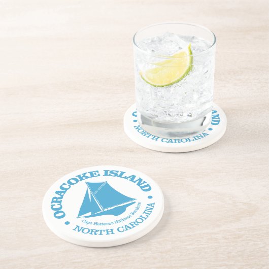 Dessous De Verre En Grès Île Ocracoke (sloop) (Côté)