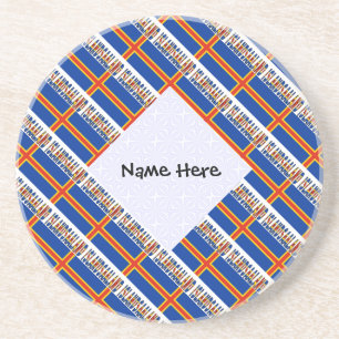 Dessous De Verre En Grès Îles Åland et drapeau Ålander personnalisé en mosa