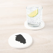 Dessous De Verre En Grès Illinois en noir et blanc (Côté)