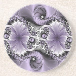 Dessous De Verre En Grès Illusion de lilas Art floral abstrait fractal Fant
