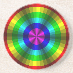 Dessous De Verre En Grès Illusion d'optique Tapisserie arc-en-ciel