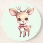 Dessous De Verre En Grès Illustration de cartoon de bébé cerf mignon (Devant)