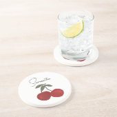 Dessous De Verre En Grès Illustration de deux cerises rouges | Art de fruit (Côté)