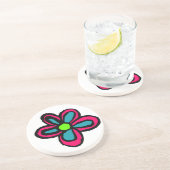 Dessous De Verre En Grès Illustration de fleurs (Côté)