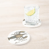 Dessous De Verre En Grès Illustration de homard, fruits de mer du Maine (Côté)