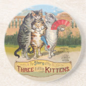 Dessous De Verre En Grès Illustration de l'oie des trois petits chatons (Devant)