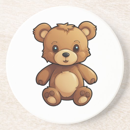 Dessous De Verre En Grès Illustration de l'ours de dessin (Devant)