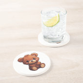 Dessous De Verre En Grès Illustration de l'ours de dessin (Côté)