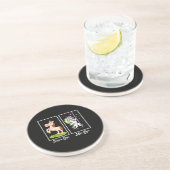 Dessous De Verre En Grès Illustration drôle Unicorne Avant Après Gym (Côté)