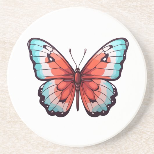 Dessous De Verre En Grès Illustration du papillon de dessin (Devant)