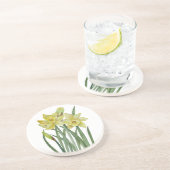 Dessous De Verre En Grès Illustration du portrait des jonquilles d'aquarell (Côté)