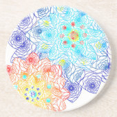 Dessous De Verre En Grès Illustration florale des fleurs de printemps (Devant)