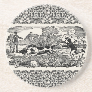 Dessous De Verre En Grès Illustration victorienne d'art antique d'animal de