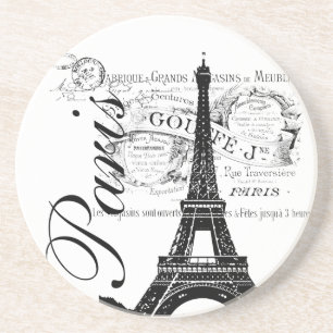 Dessous De Verre En Grès Illustration vintage de la Tour Eiffel de Paris