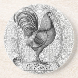 Dessous De Verre En Grès Illustration vintage du poulet