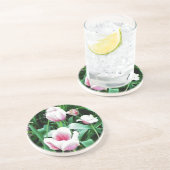 Dessous De Verre En Grès Image des tulipes roses (Côté)