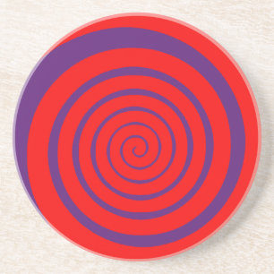 Dessous De Verre En Grès image spirale hypnotique rouge